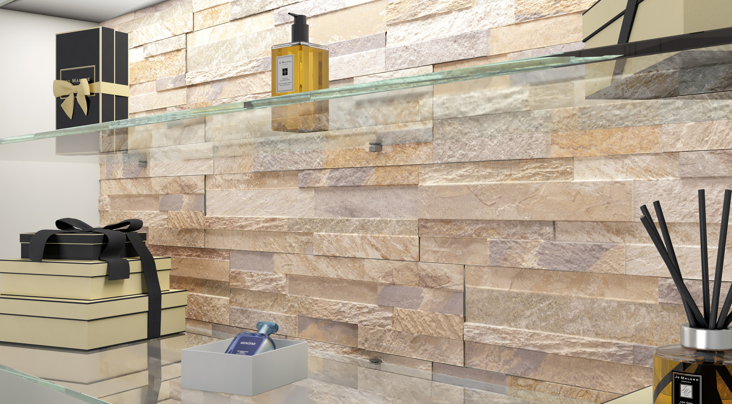 Stone Effect Porcelain Stoneware Wall Covering Cubics Ceramica Rondine Cubics None