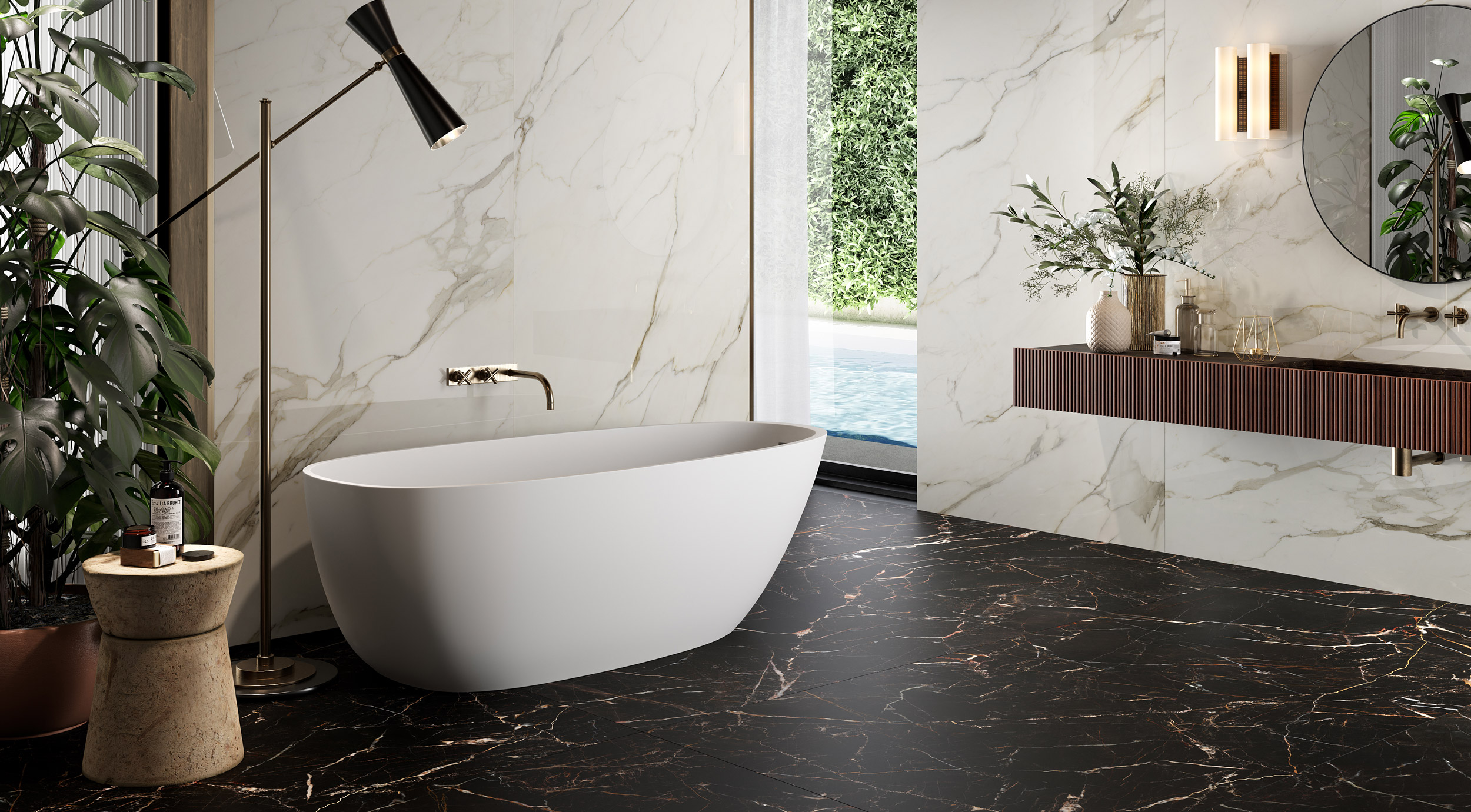 Bathroom tiles Canova lastre by Ceramica Rondine