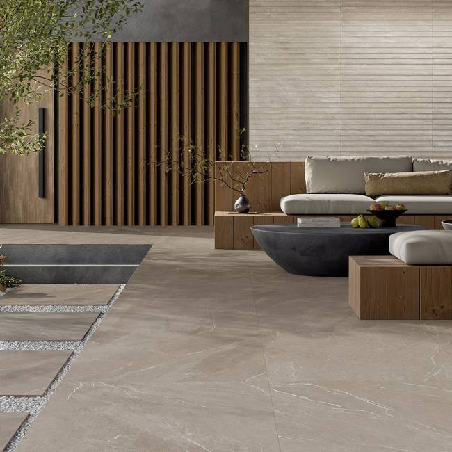 Stone effect porcelain stoneware