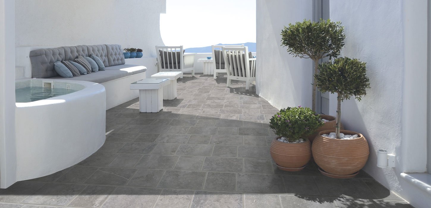 blue stone outdoor stone effect tiles