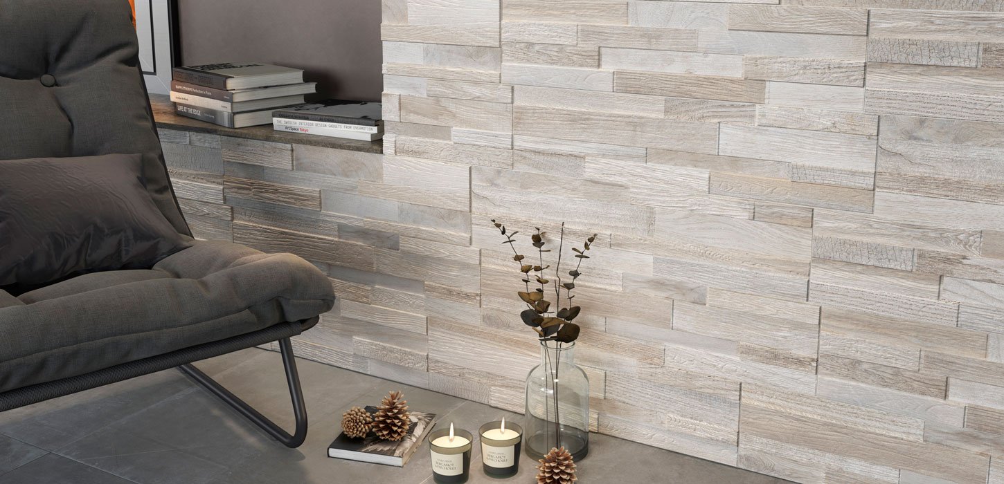 wall art wood effect tiles