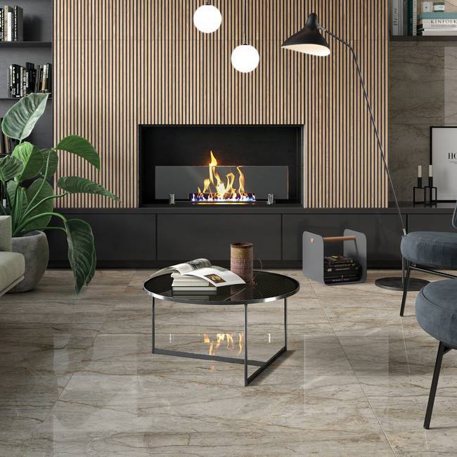 Marble-effect porcelain stoneware collection.