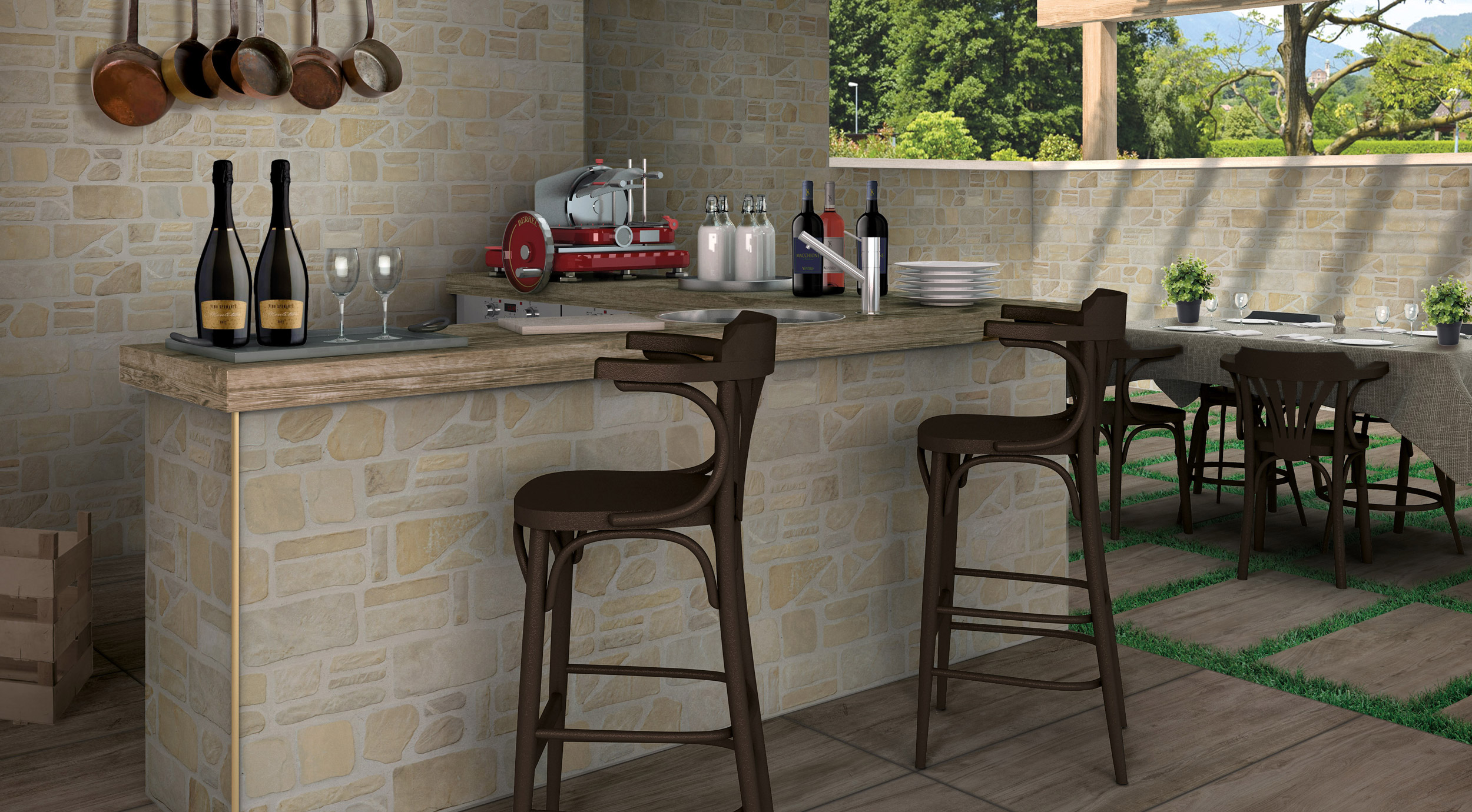 Pietre di Fiume Fliesen aus Feinsteinzeug in Natursteinoptik