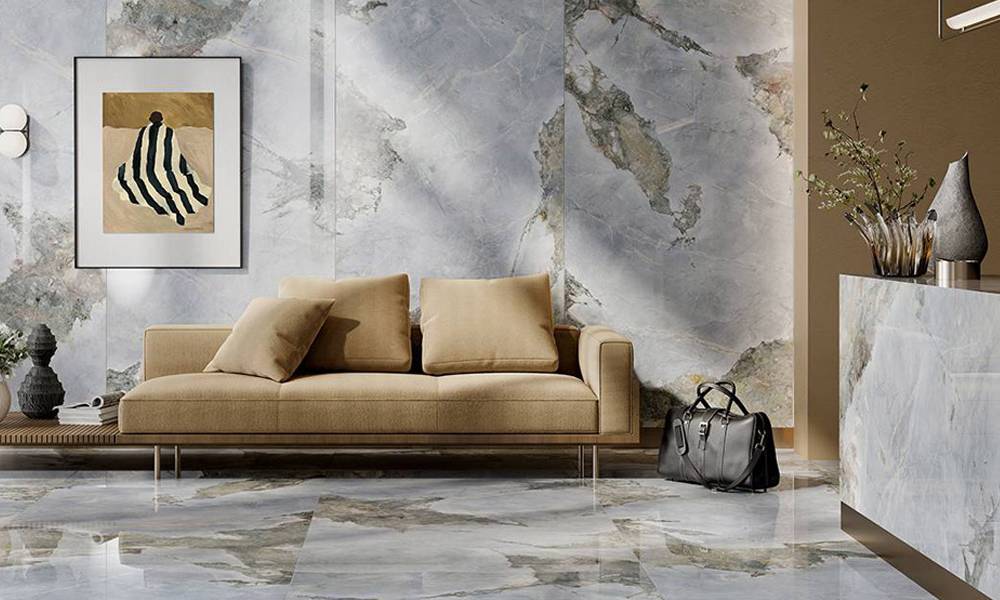 Pavimento per salotto in gres porcellanato blu: fascino e carattere