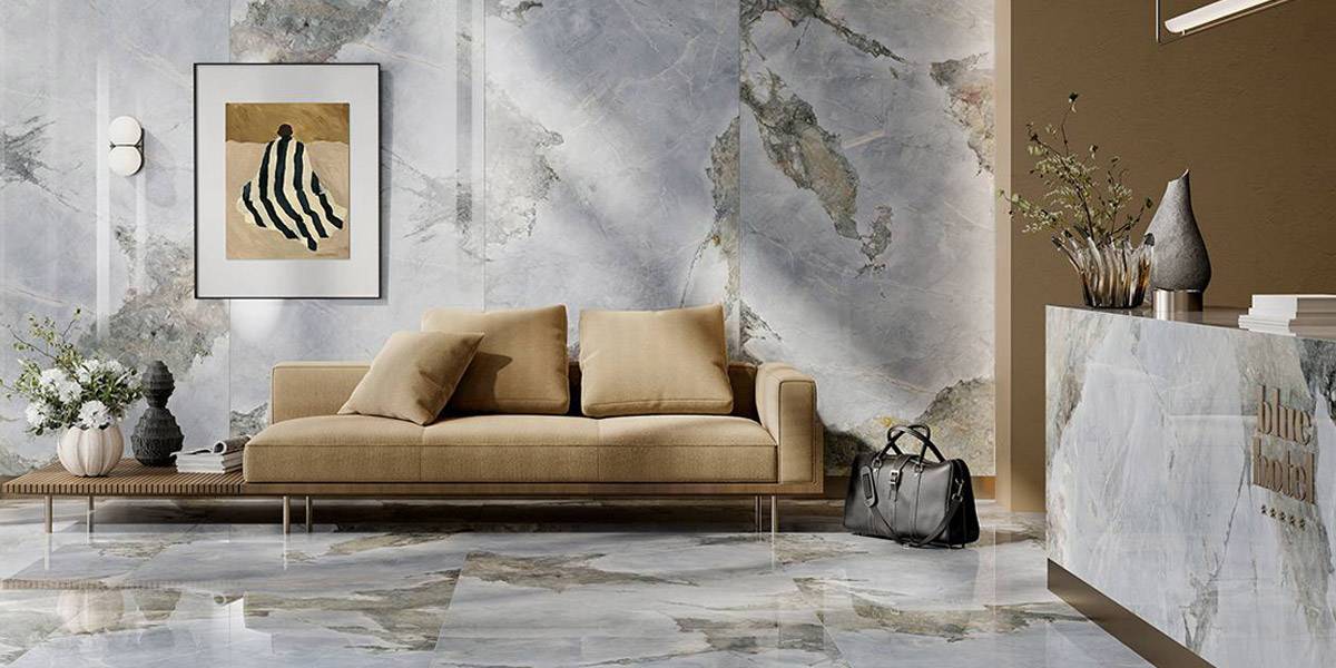Pavimento per salotto in gres porcellanato blu: fascino e carattere