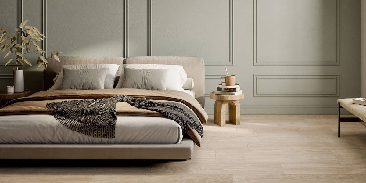 Gres porcellanato effetto legno in camera da letto: come creare un'atmosfera rilassante e accogliente