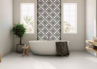 The concrete-look bathroom